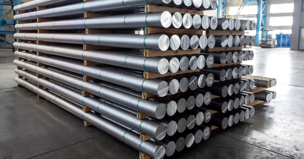 Stack of aluminium tubes