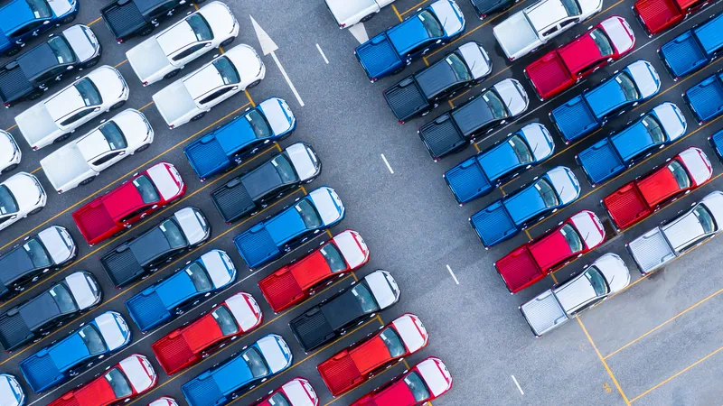 Vehicles in a car park.