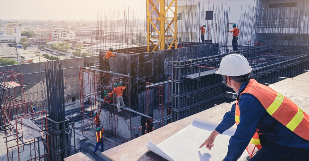 Workers on a construction site