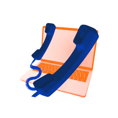 Person talking on telephone