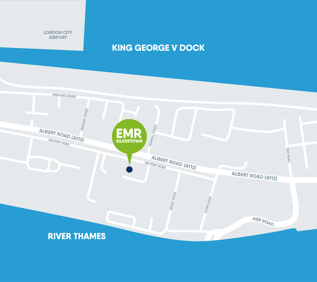 EMR Silvertown location map