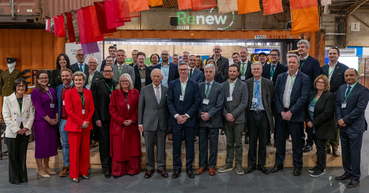 King Charles III stood in a group with Circularity in Practice members