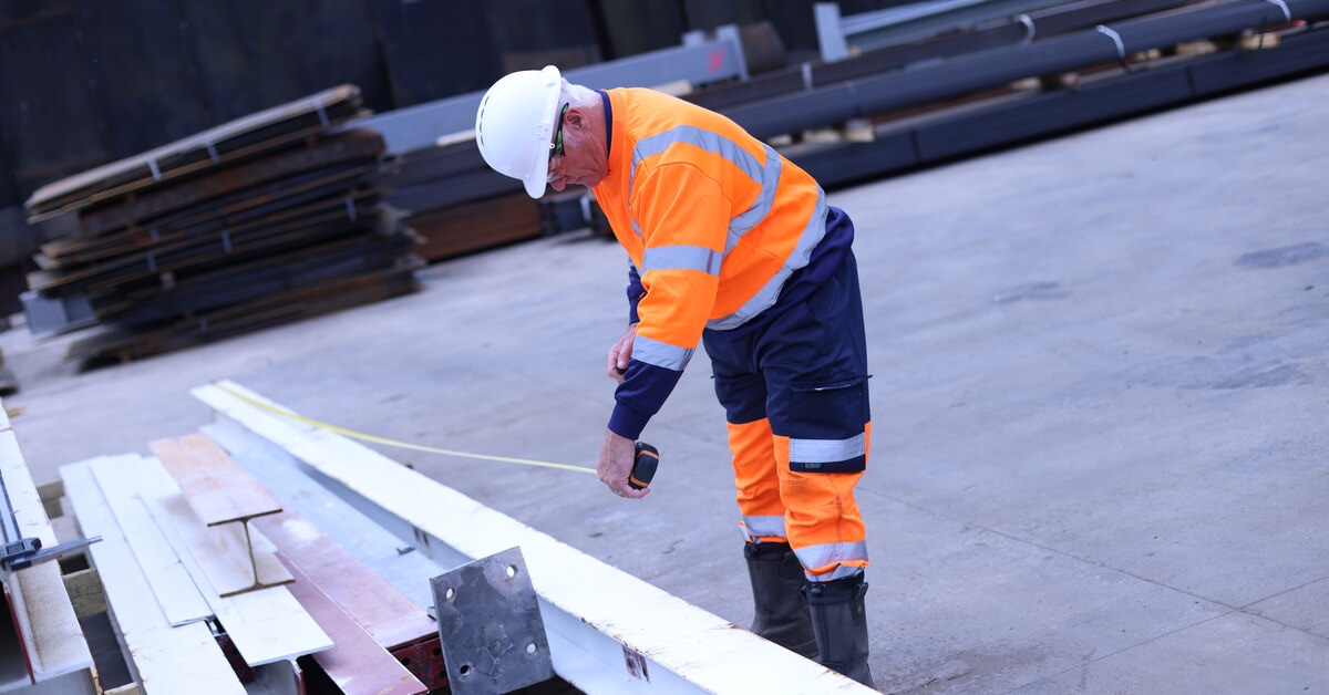 measuring reusable steel beam