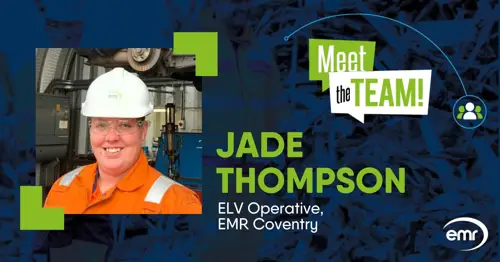 Jade Thompson smiling and wearing PPE