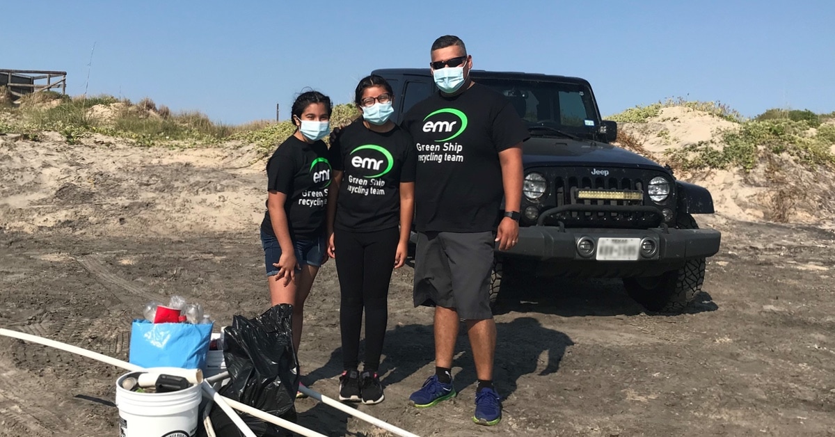ISL team at the beach clean-up