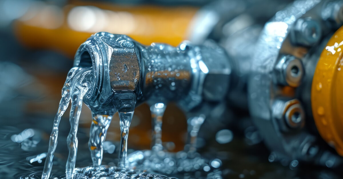 Water coming out of a pipe