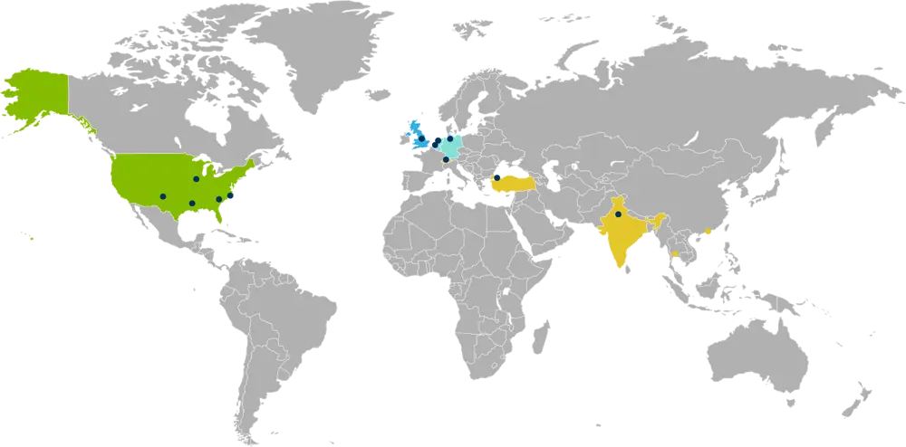 Map of EMR global locations